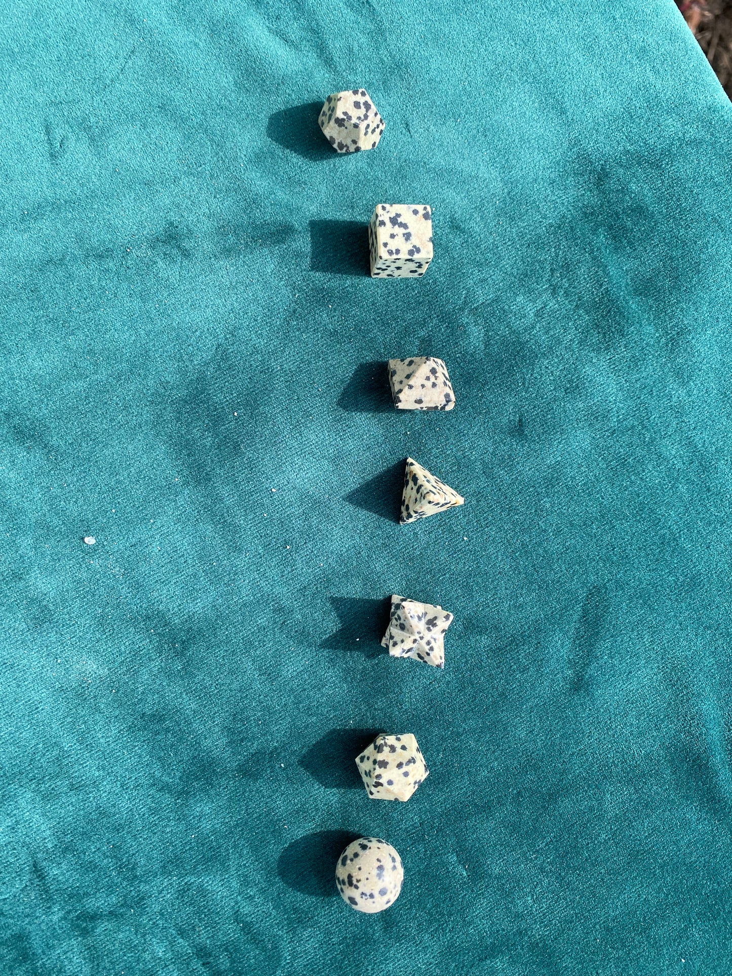 Dalmatian Jasper Platonic/Geometry Set