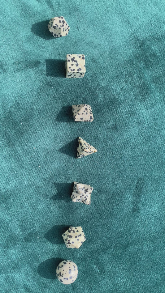 Dalmatian Jasper Platonic/Geometry Set